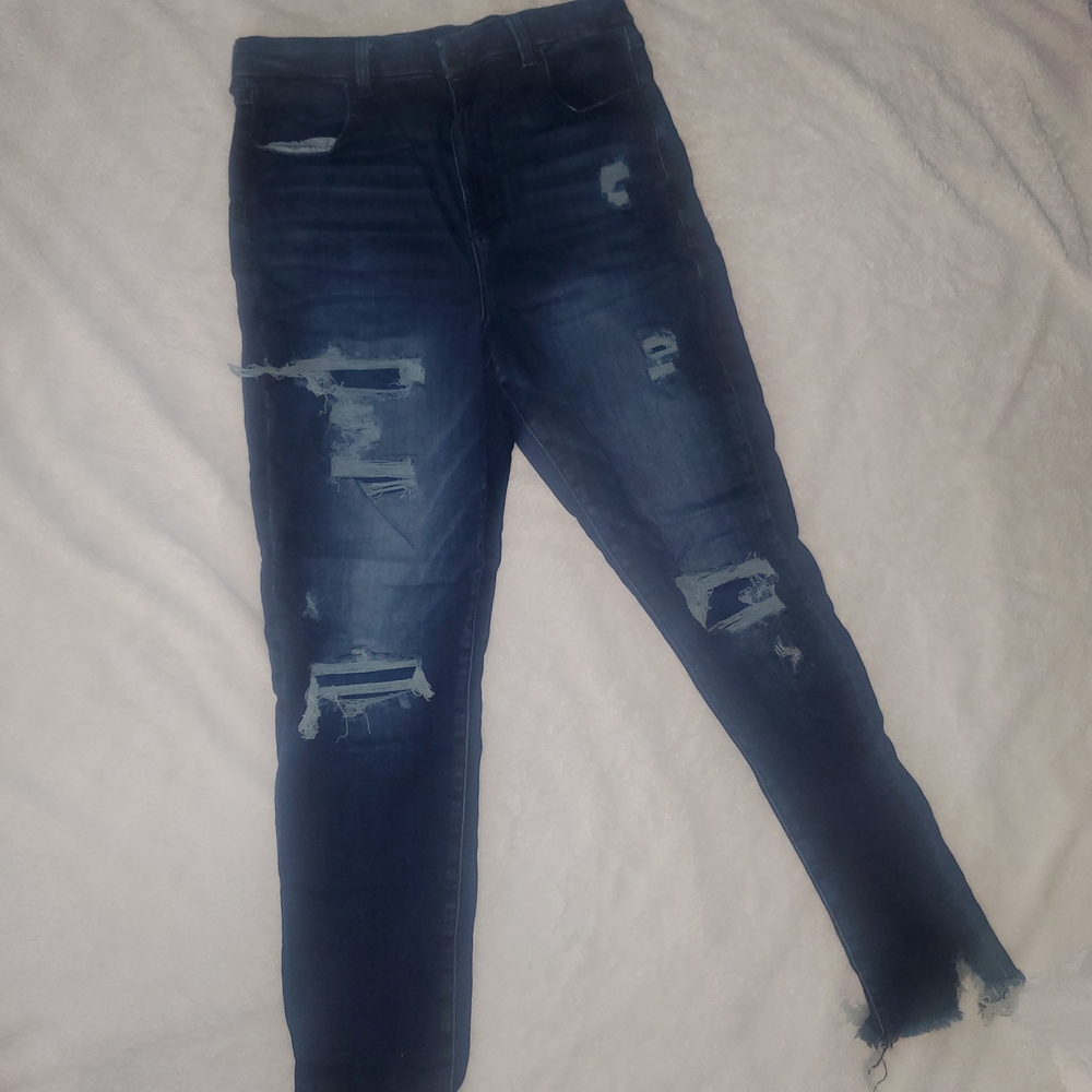 American Eagle Outfitters Blue Skinny Jeans Distressed